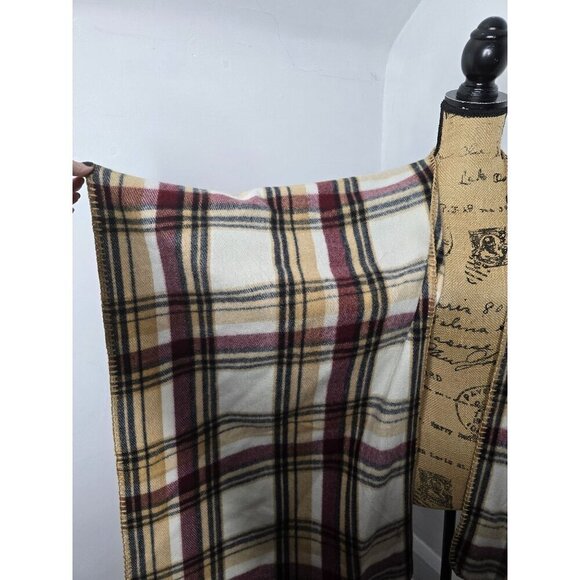 Woolrich Brown Plaid Oversized Scarf Cozy Shawl - Picture 7 of 8